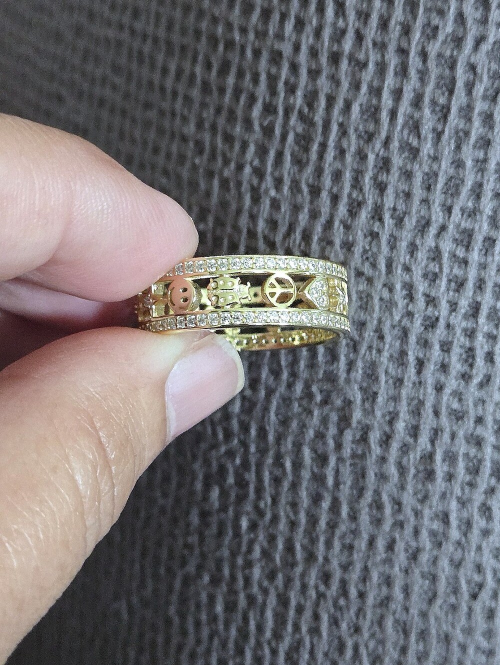 Neo Relique Gold💛 Double✌️ Band Ring💍 with Symbols - NIB - Picture 13 of 16